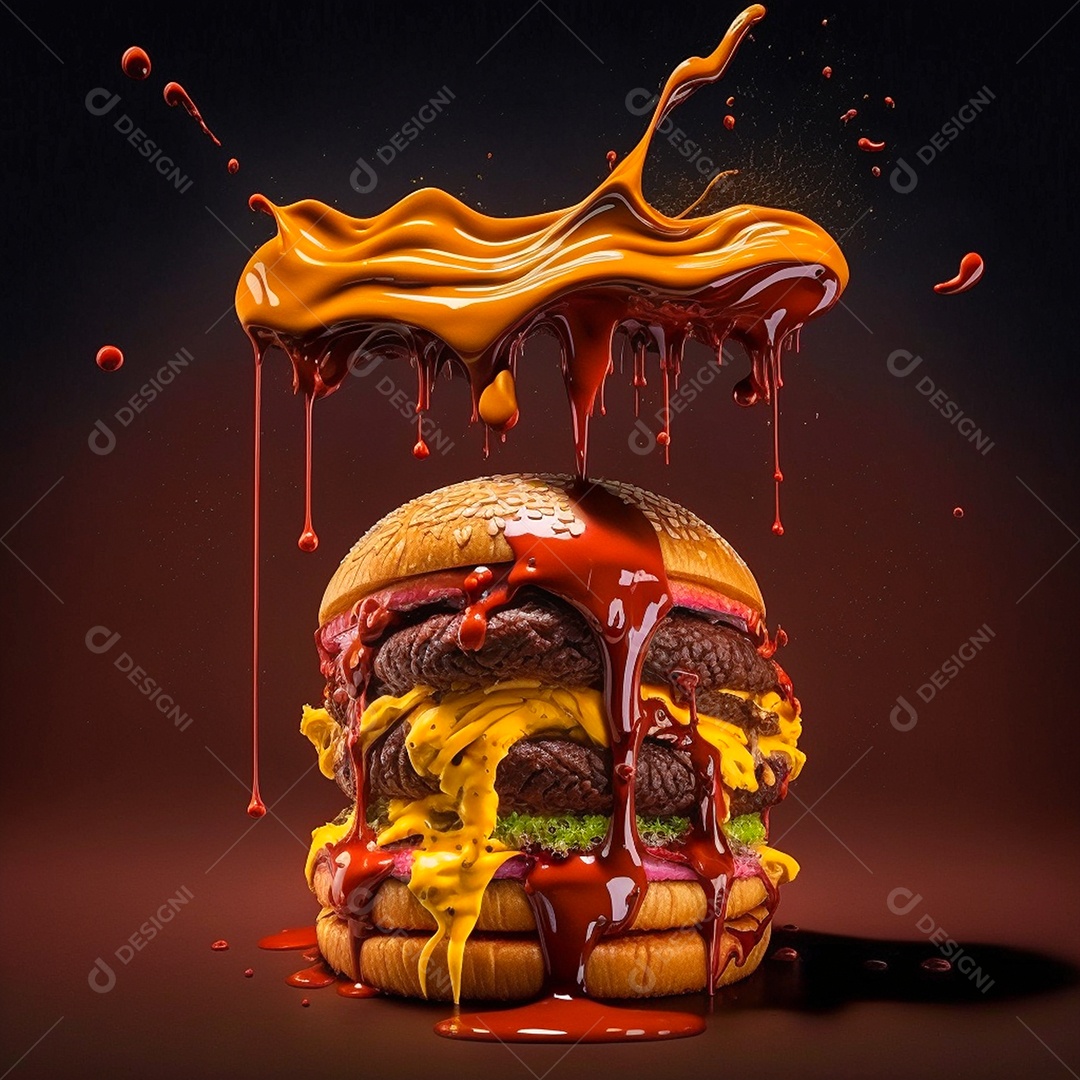 Delicioso e saboroso hamburguer