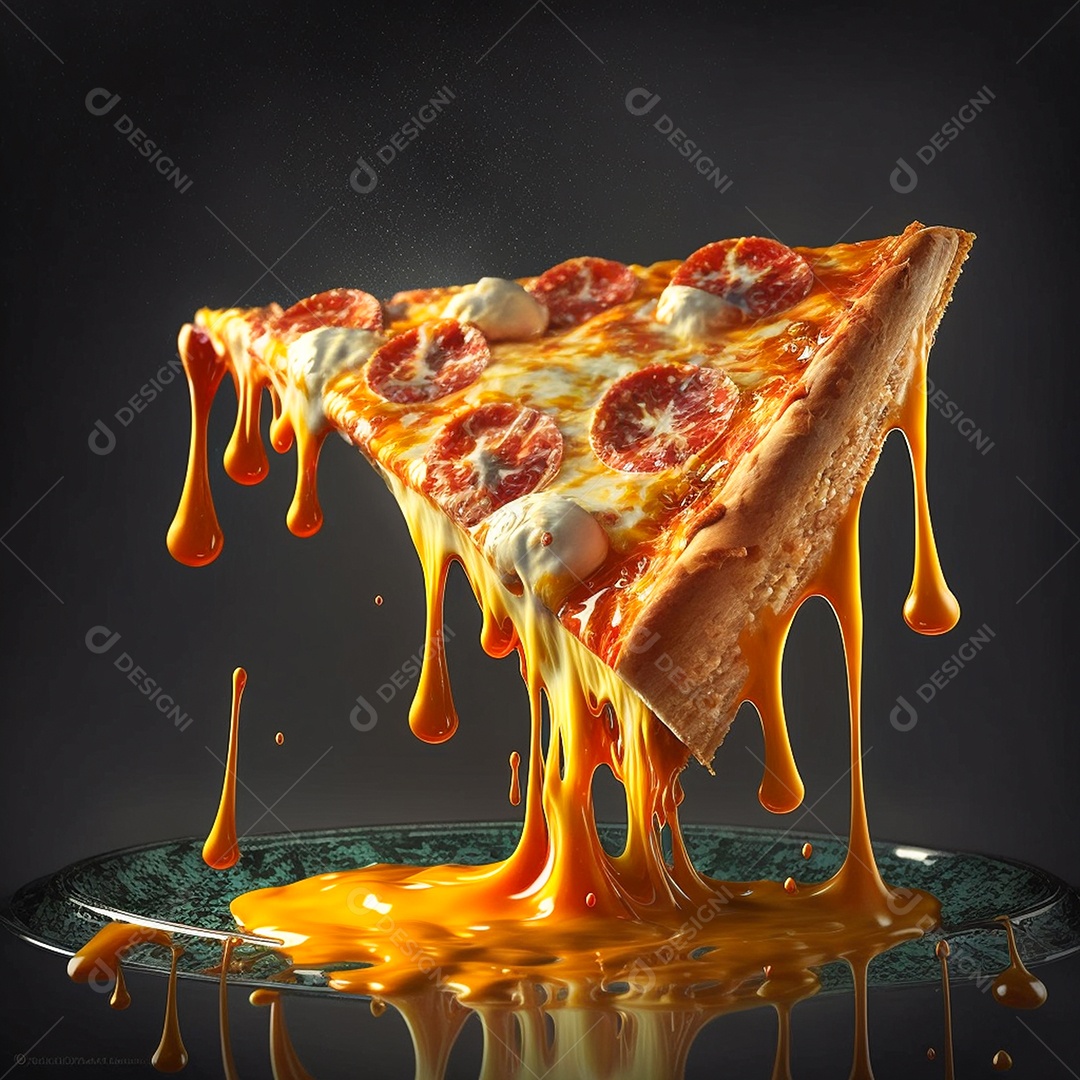 Delicioso e saboroso fatia de pizza