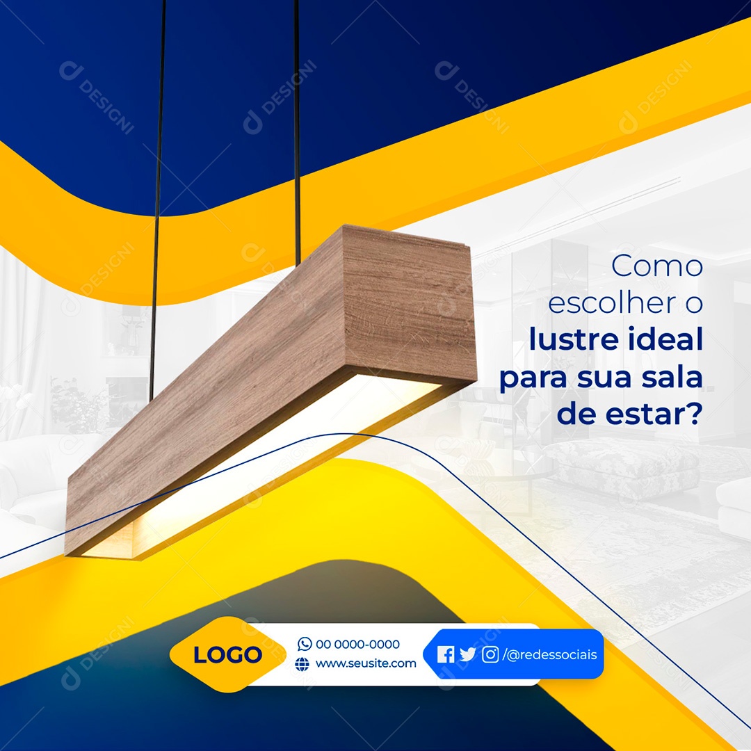 Post Materiais de Construção Lustre Social Media PSD Editável