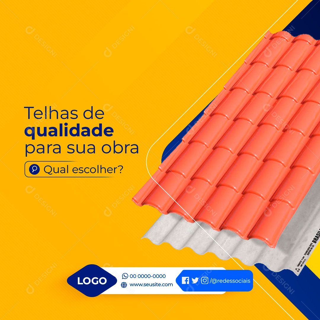 Post Materiais de Construção Telha Social Media PSD Editável