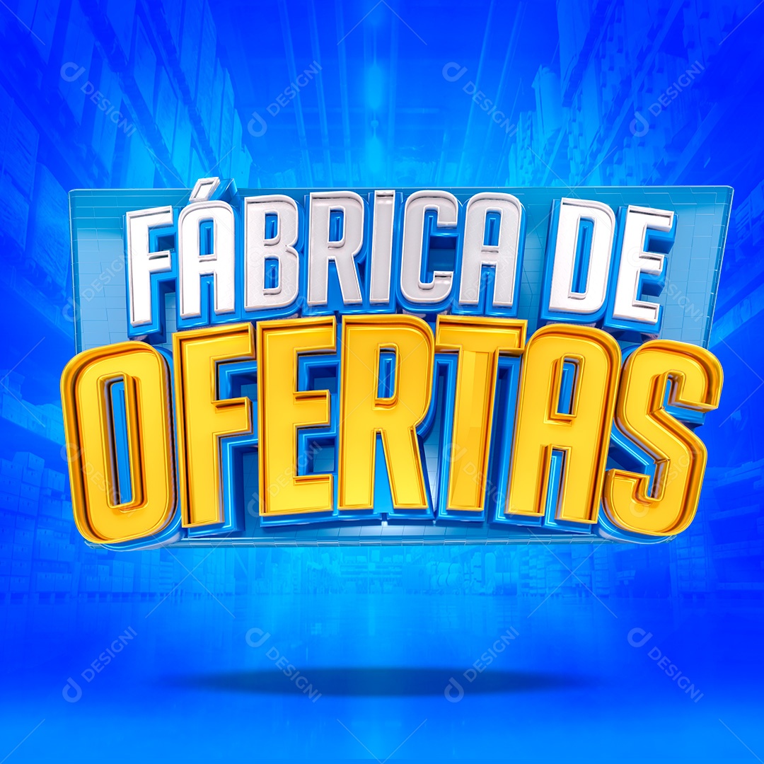 Selo 3D Fábrica de Ofertas PSD Para Composição