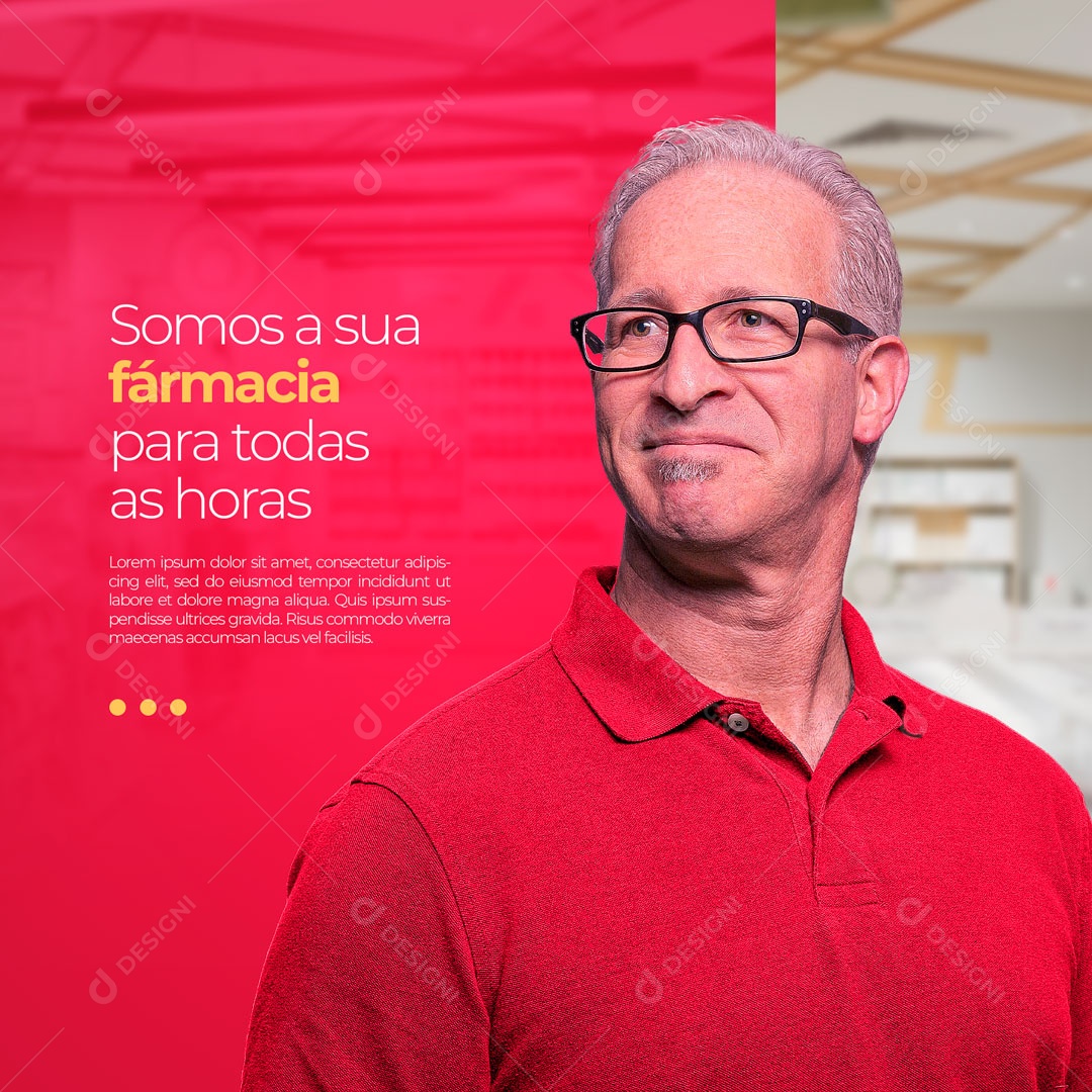 Somos Sua Farmácia Para Todas a Horas Social Media PSD Editável