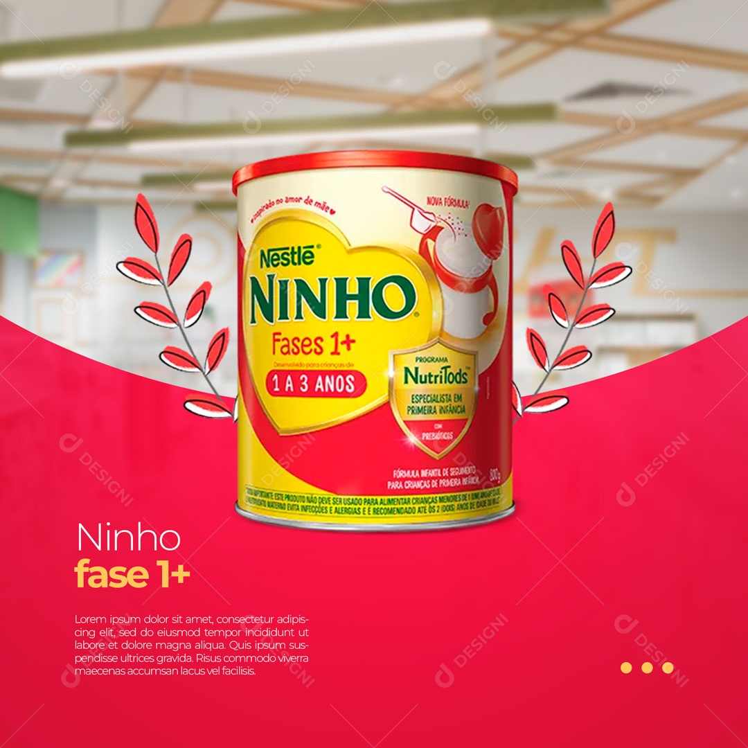 Ninho Fase 1+ Farmácia Social Media PSD Editável