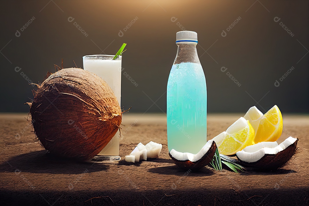 ilustração de água de coco