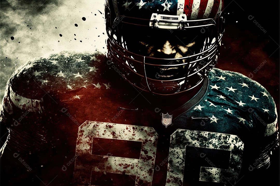 Ilustração sobre futebol, imagem gerada por IA, modelos de realidade