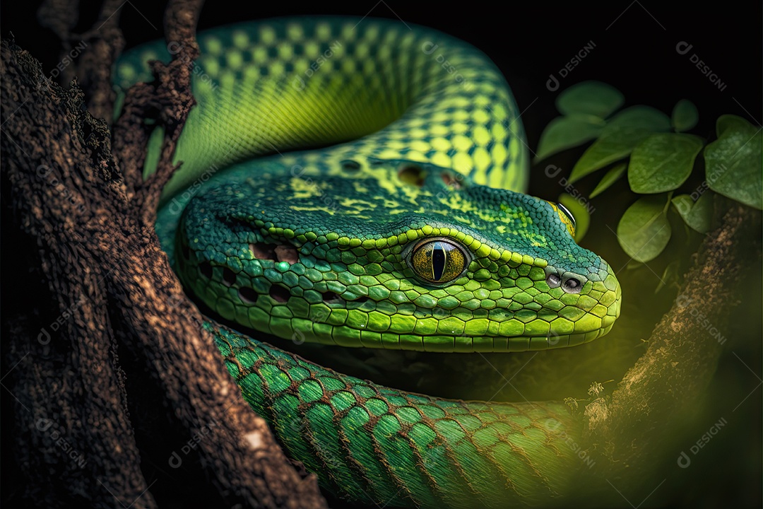 Ilustração de uma serpente