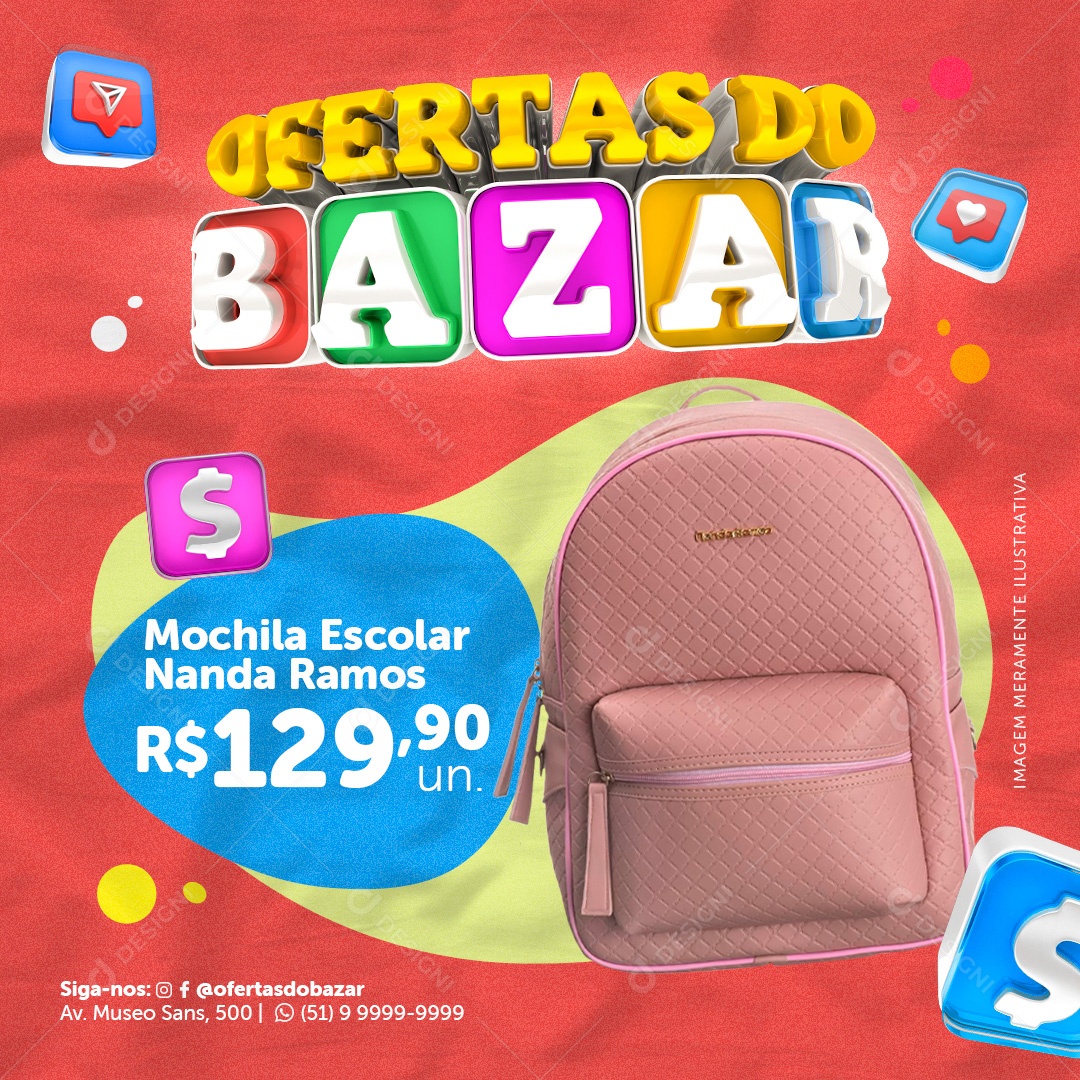 Post Ofertas do Bazar Social Media PSD Editável