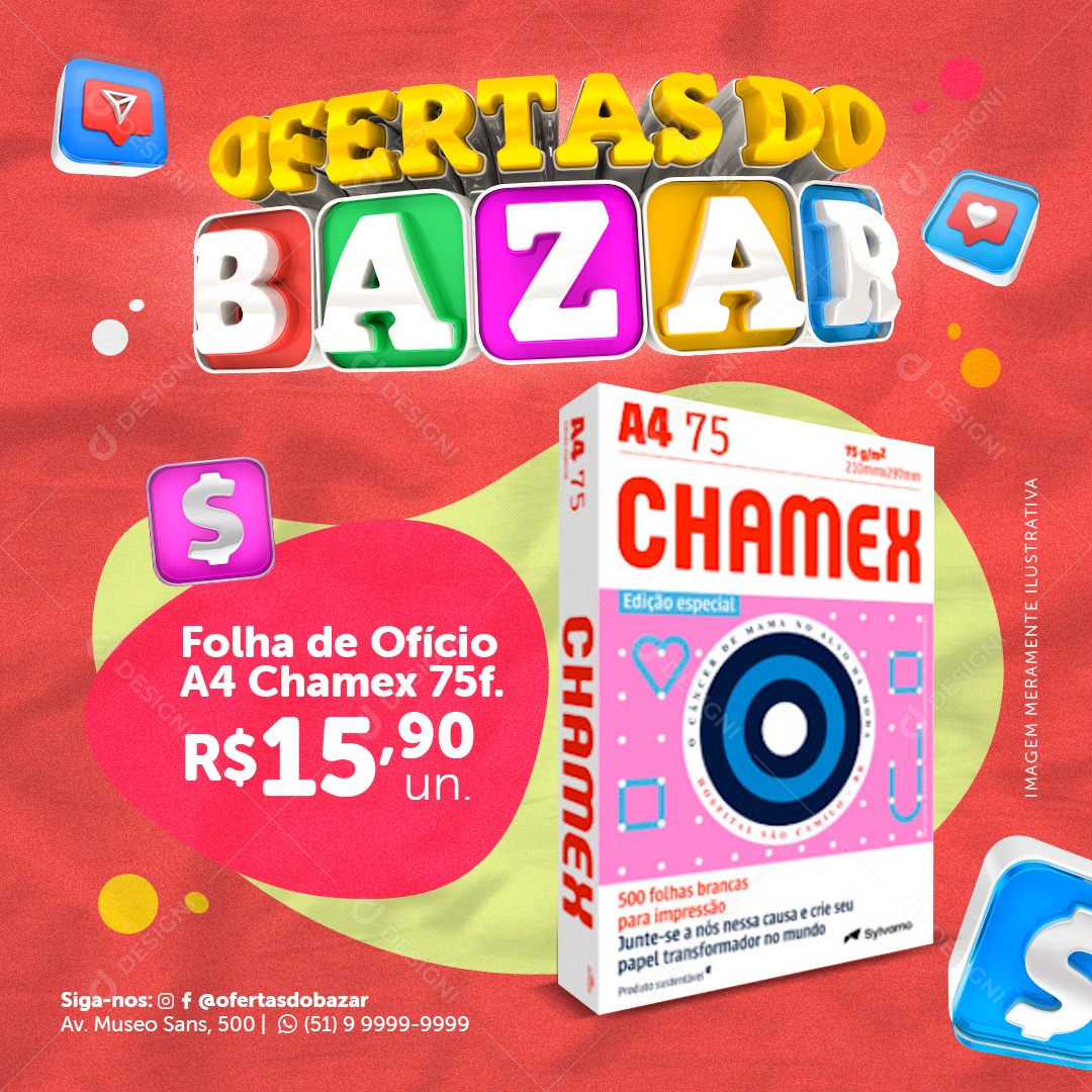 Post Ofertas do Bazar Social Media PSD Editável