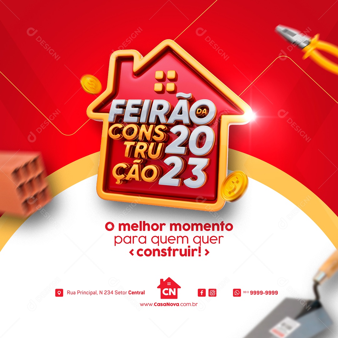 Campanha Publicitária Feirão da Construção 2023 Social Media PSD Editável