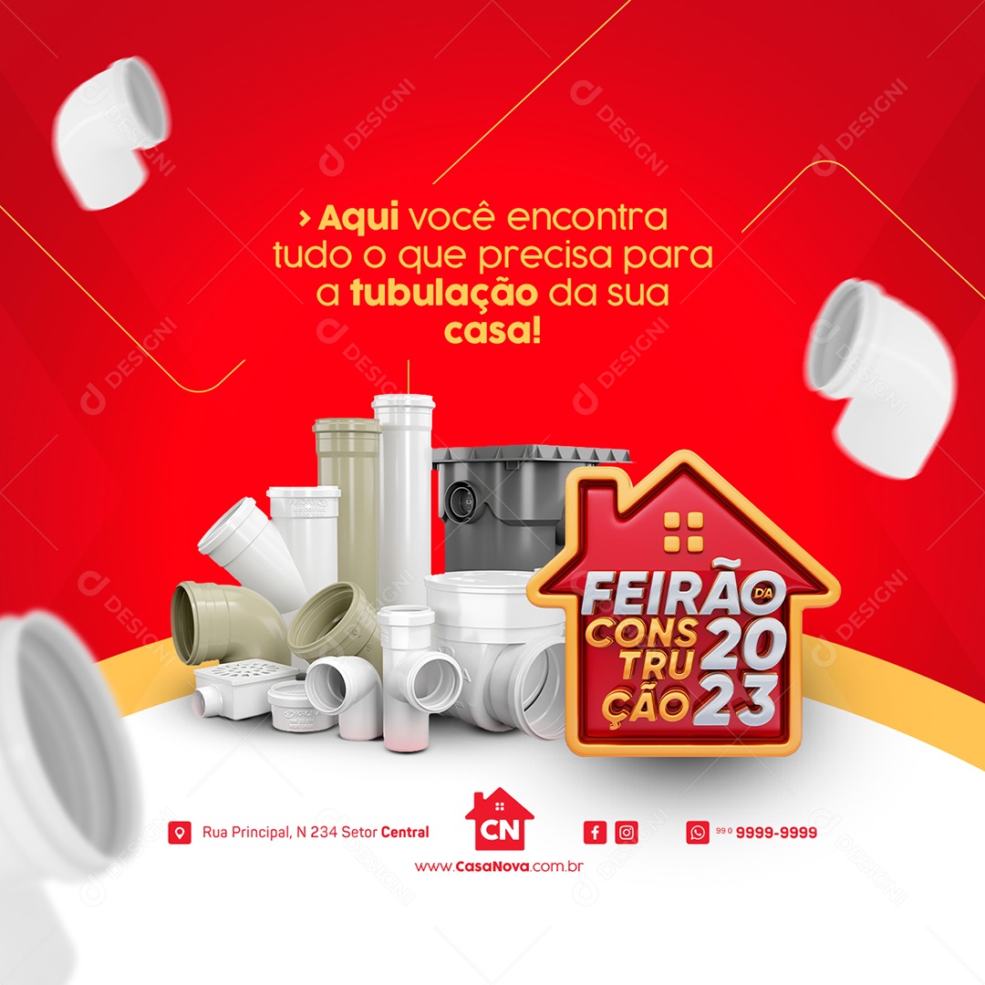 Campanha Publicitária Feirão da Construção 2023 Social Media PSD Editável