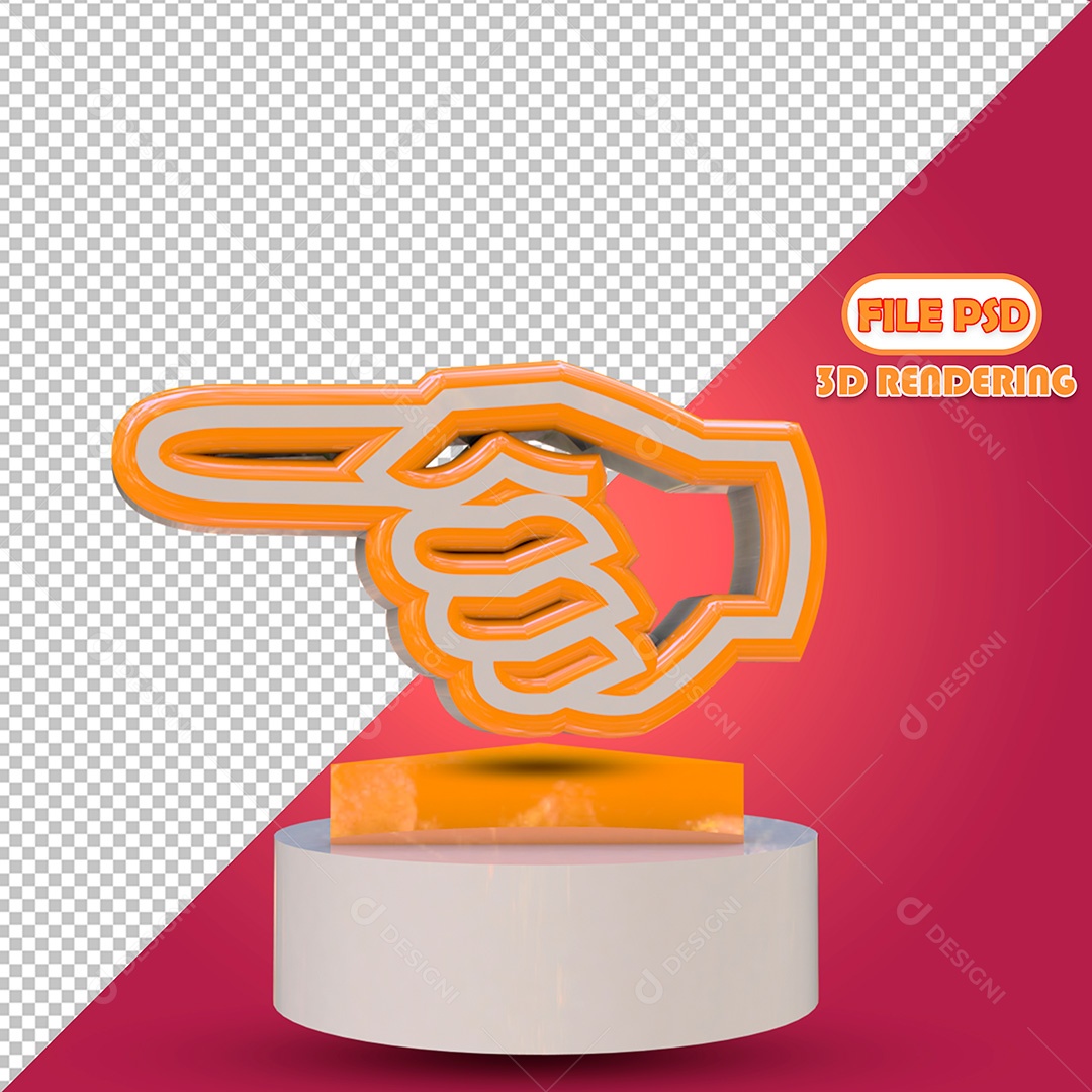 Elemento 3D Emoji Mão Apontado Para O Lado Para Composição PSD