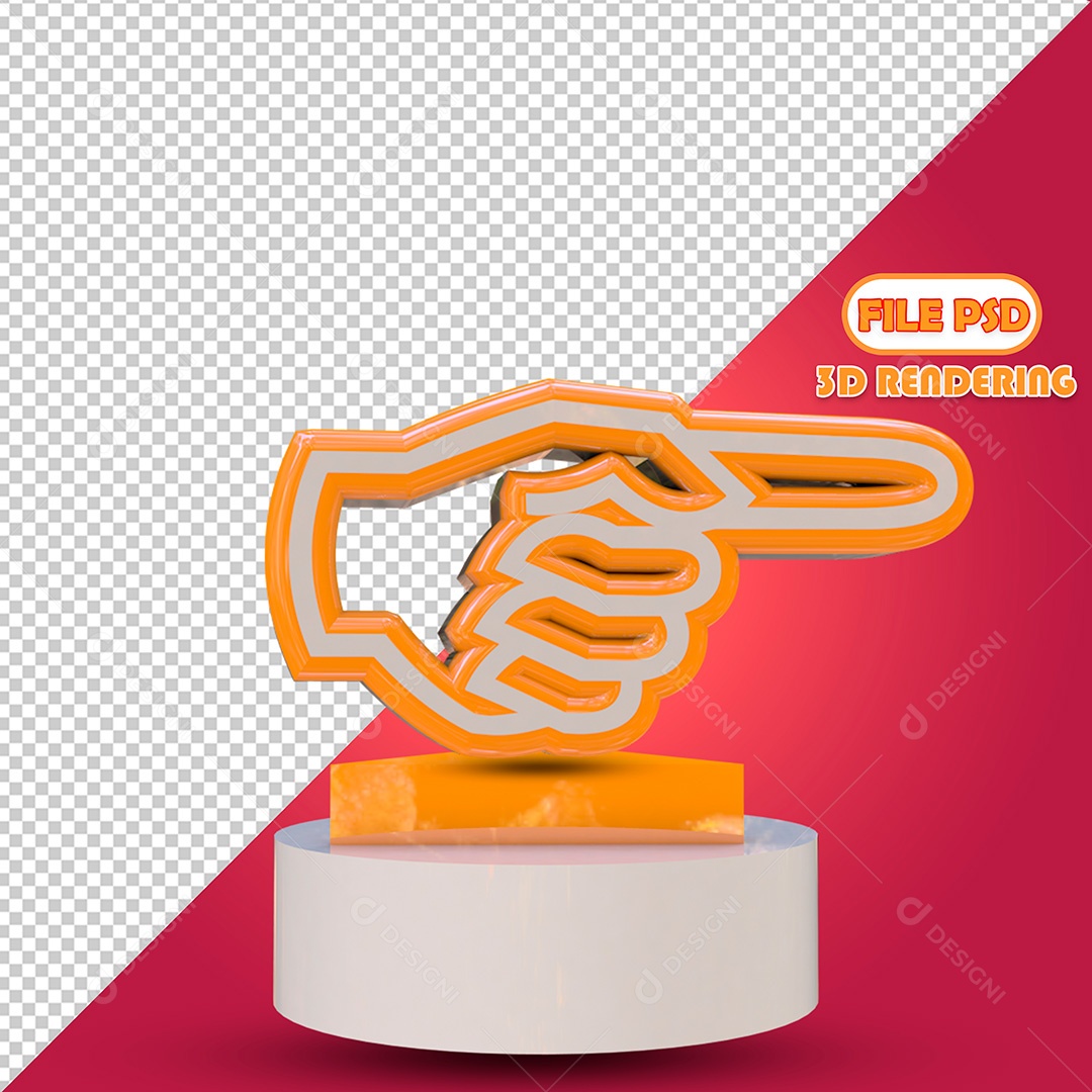 Elemento 3D Emoji Mão Apontando Para O Lado Para Composição PSD