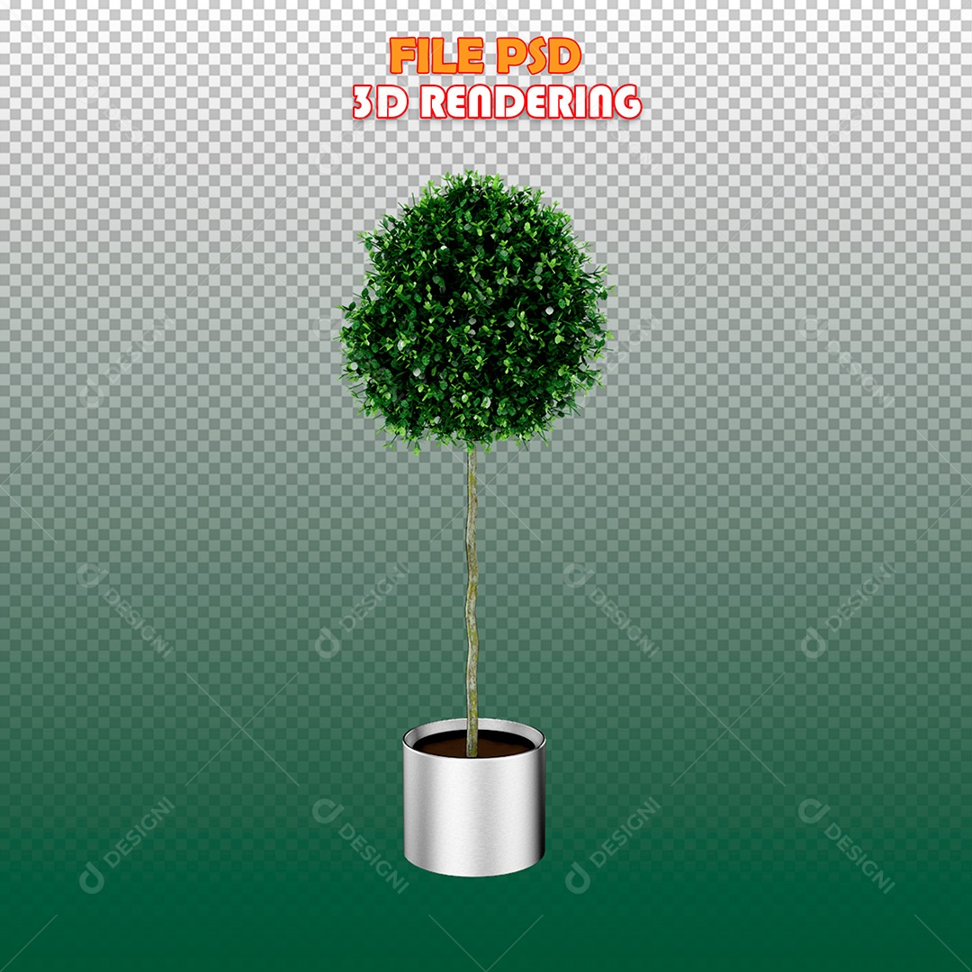 Elemento 3D Planta Em Vaso PSD Para Composição