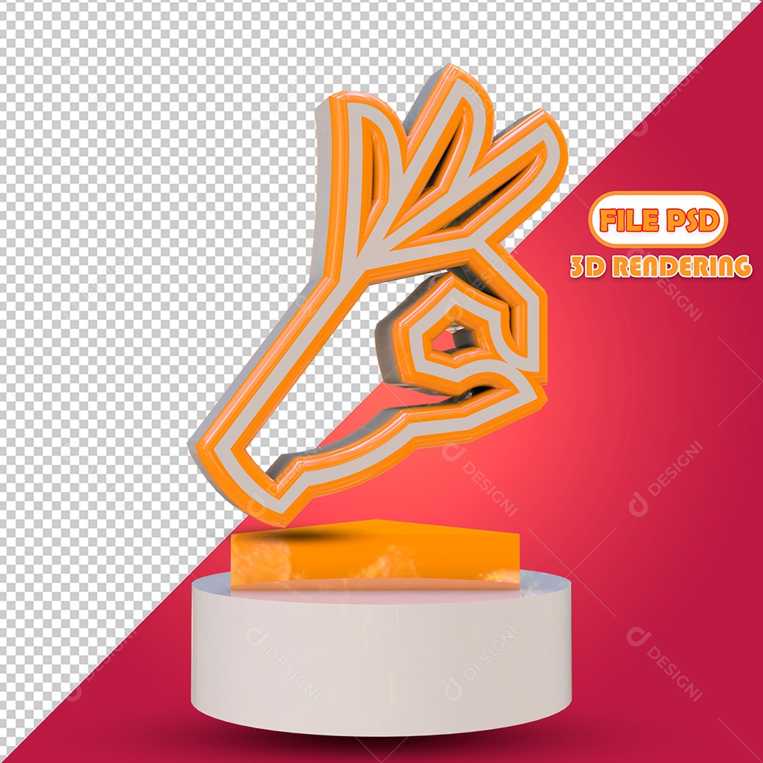 Elemento 3D Emoji Mão Ótimo Para Composição PSD