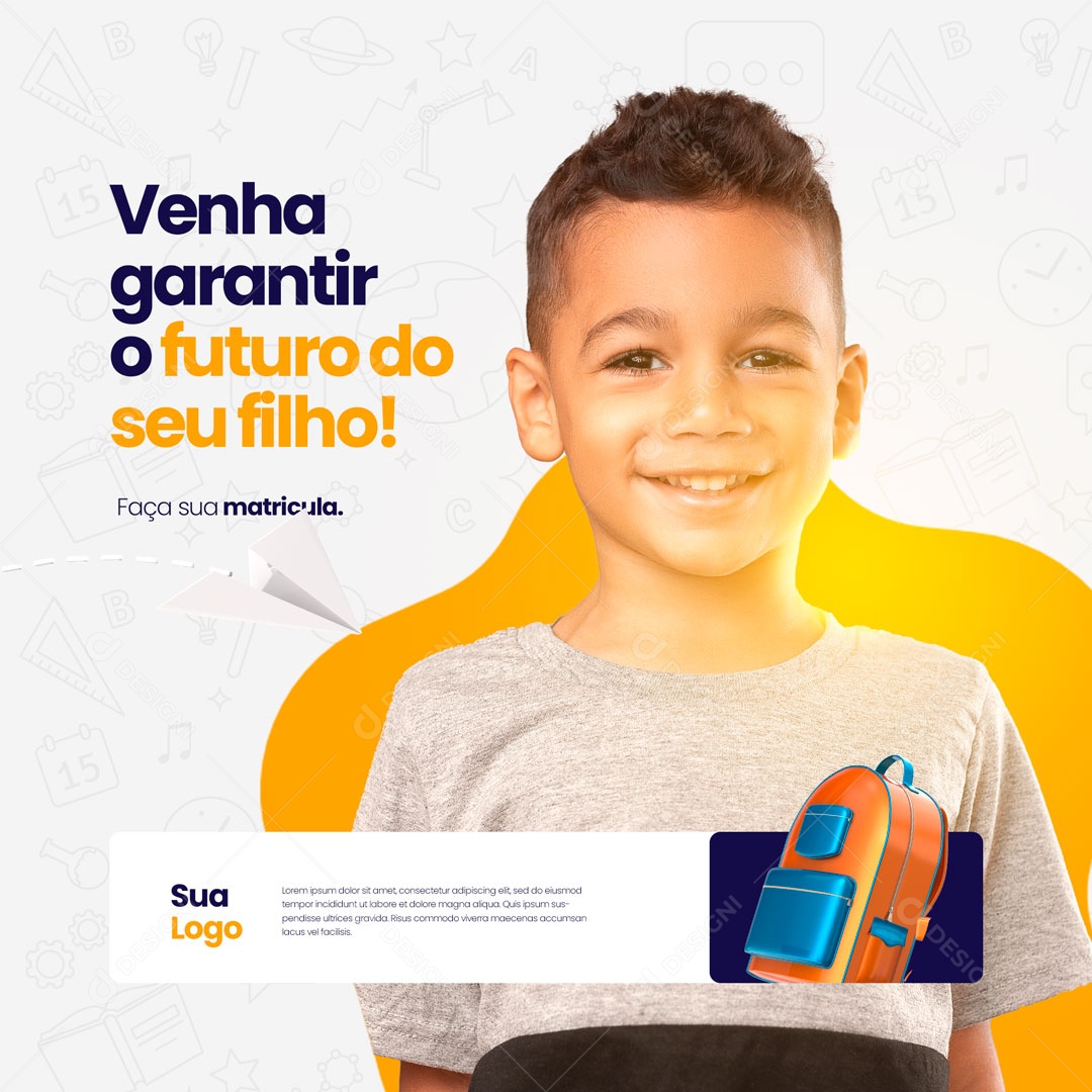 Volta às Aulas 2023 Papelaria Social Media PSD Editável