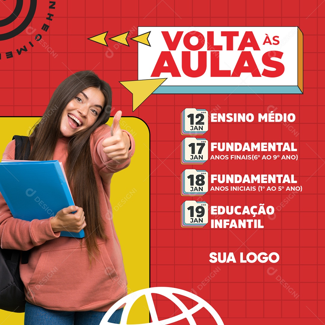 Volta às Aulas Venha Conferir Social Media PSD Editável