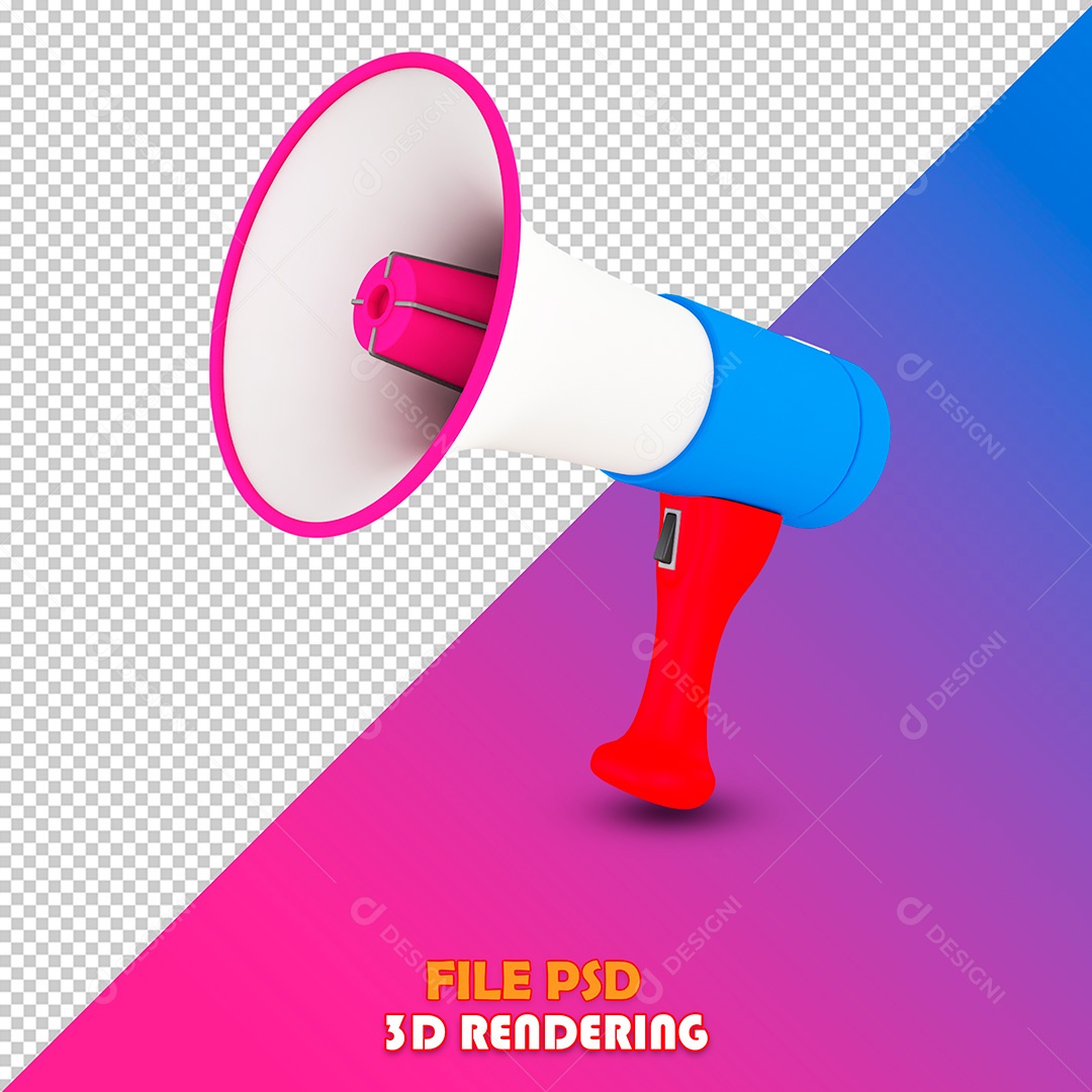 Elemento 3D Megafone PSD Para Composição