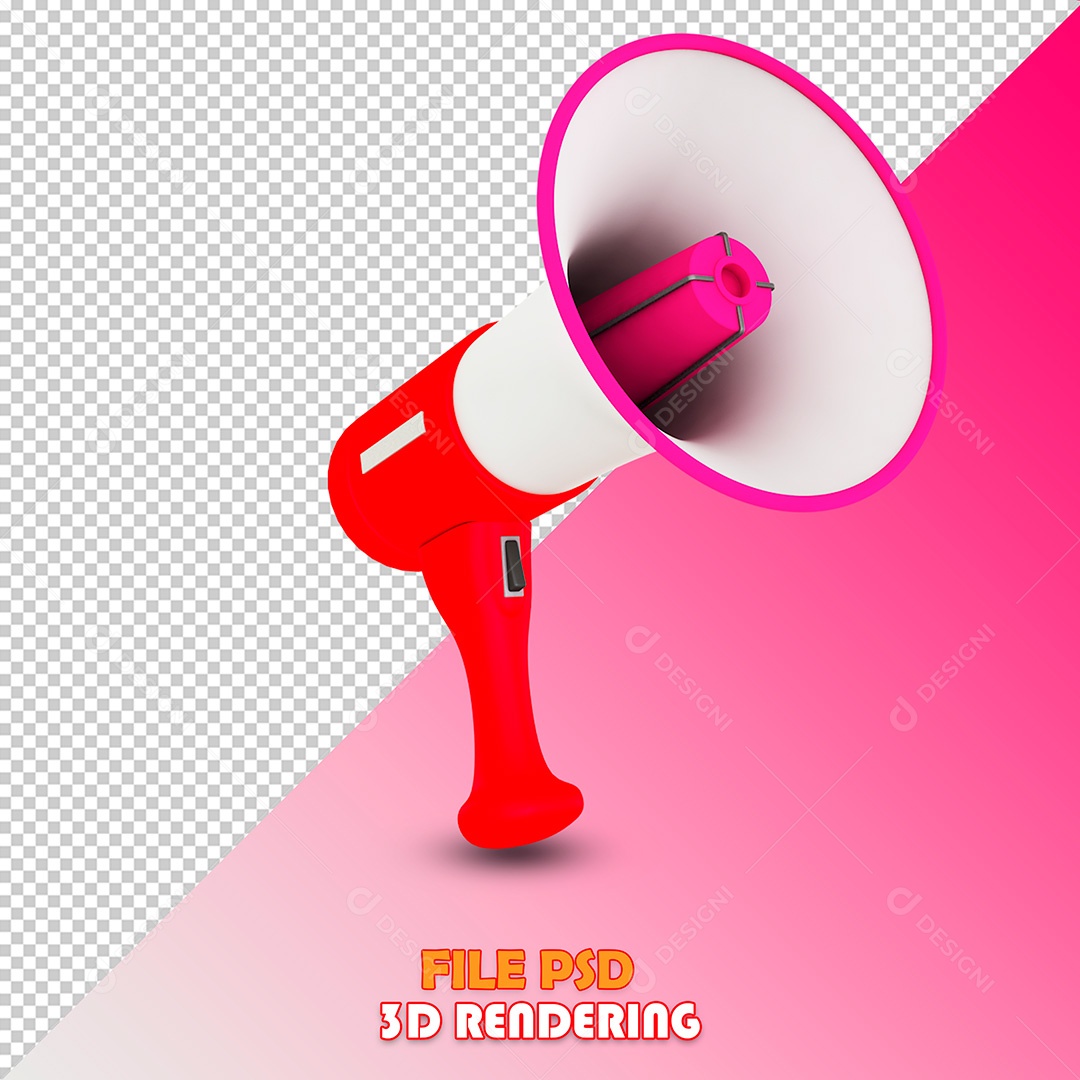 Elemento 3D Megafone PSD Para Composição