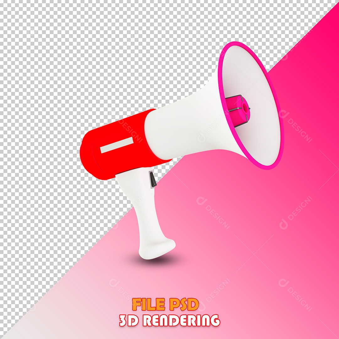 Elemento 3D Megafone PSD Para Composição