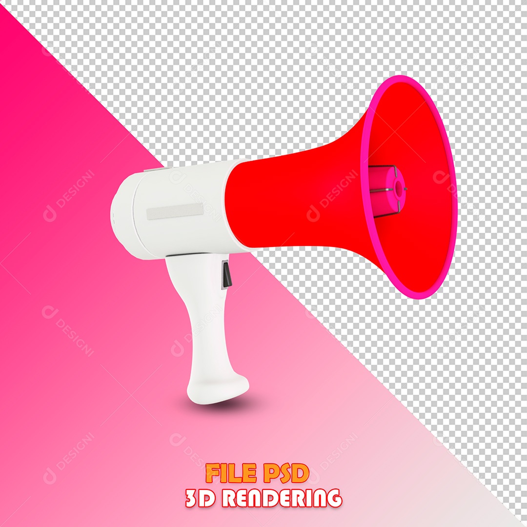 Elemento 3D Megafone PSD Para Composição