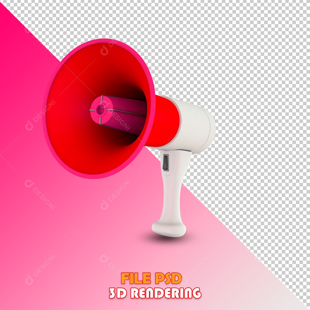Elemento 3D Megafone PSD Para Composição