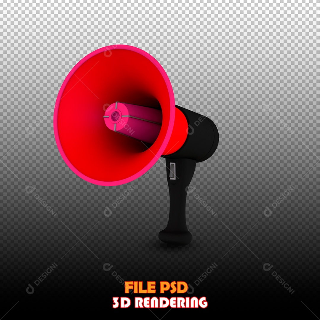 Elemento 3D Megafone PSD Para Composição