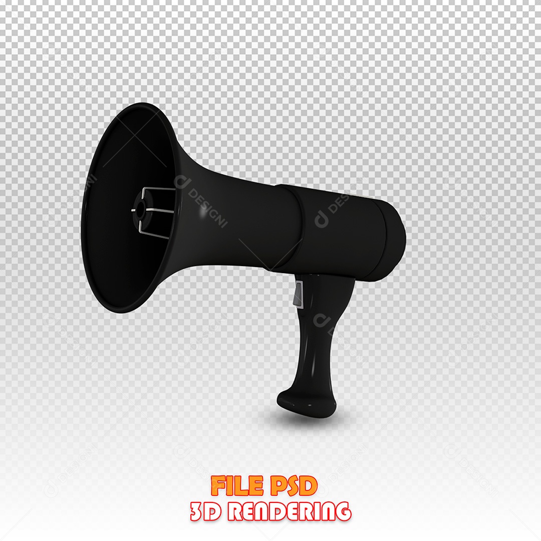 Elemento 3D Megafone PSD Para Composição