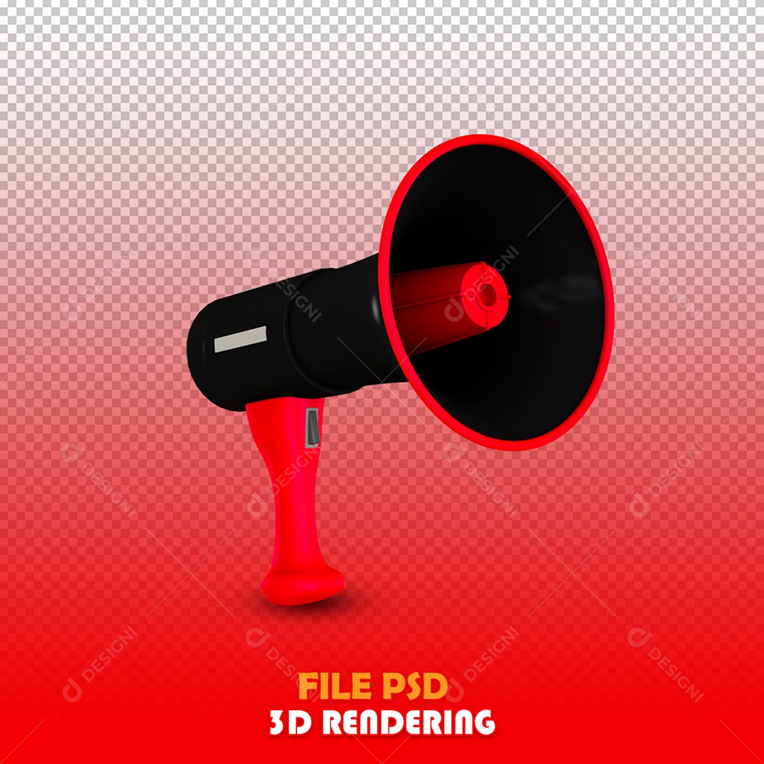 Elemento 3D Megafone PSD Para Composição