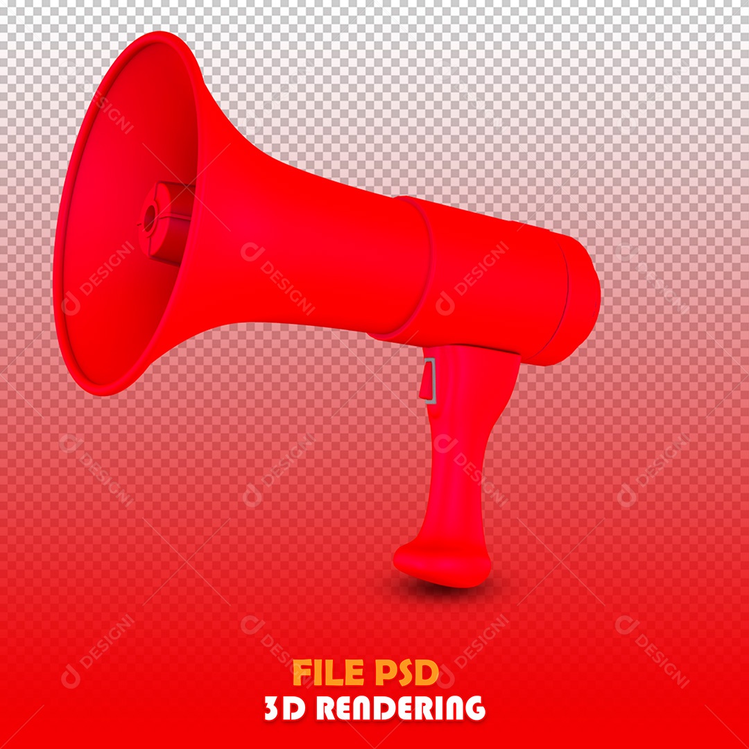 Elemento 3D Megafone PSD Para Composição