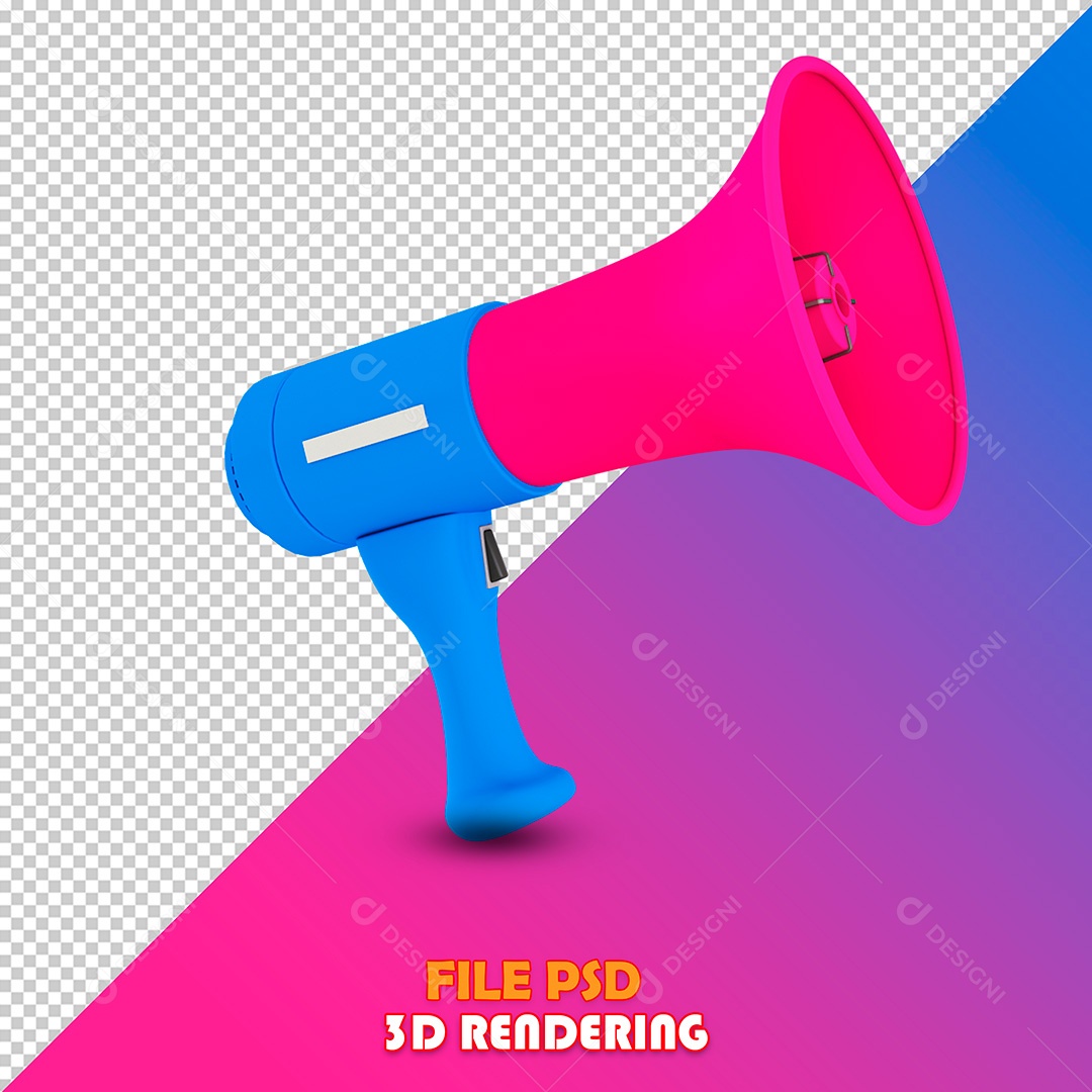 Elemento 3D Megafone PSD Para Composição