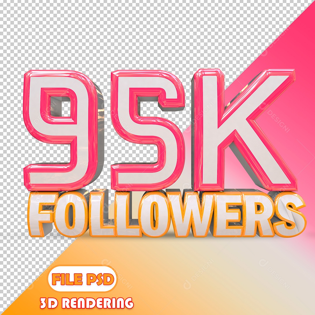 Elemento 3D Número de Seguidores 95K PSD Para Composição