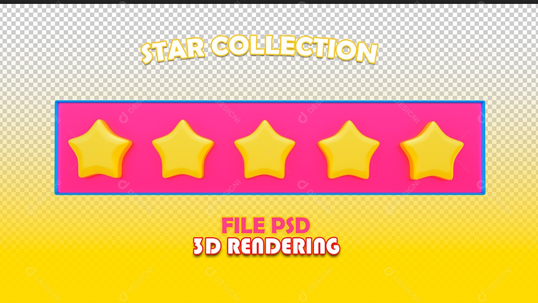 Elemento 3D Coleções de Estrelas PSD Para Composição