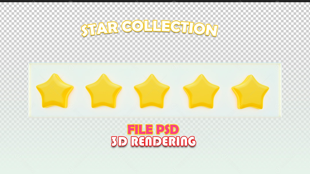 Elemento 3D Coleções de Estrelas PSD Para Composição