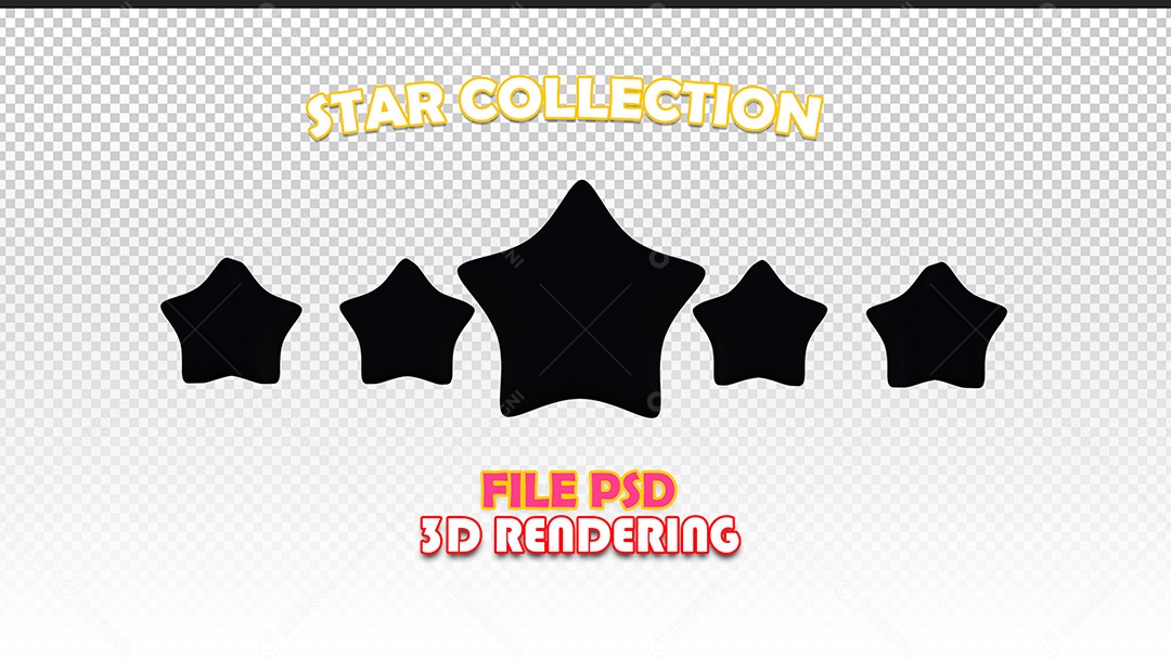 Elemento 3D Coleções de Estrelas de Negra PSD Para Composição