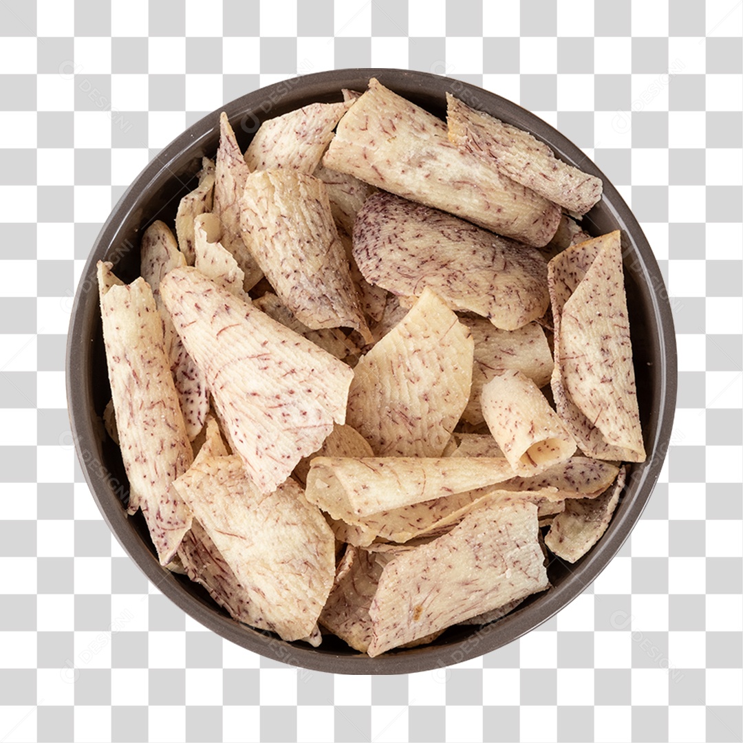 Batata chips sobre tigela PNG Transparente