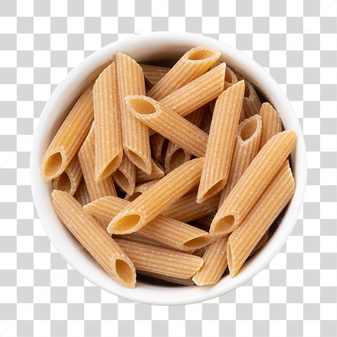 Penne sobre tigela