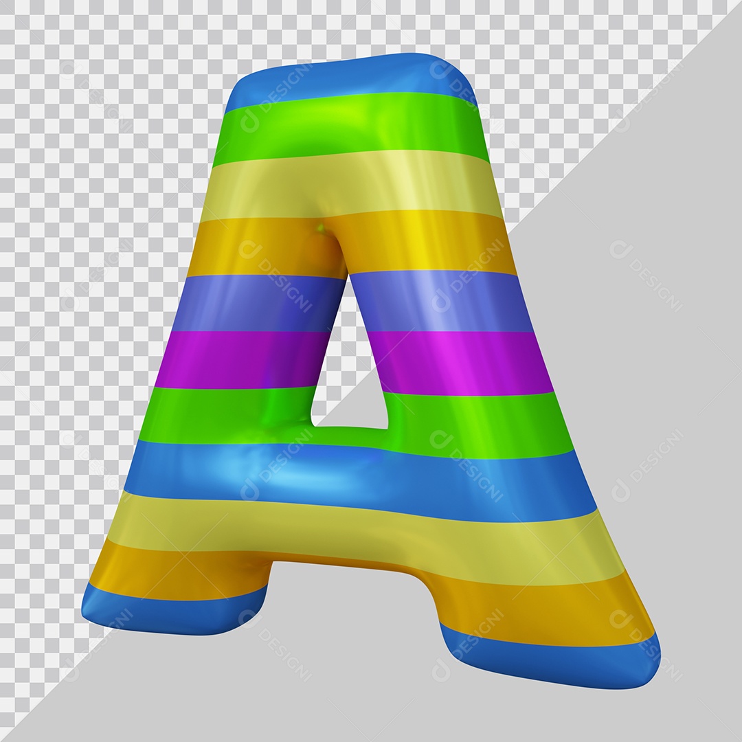 3D Element For Composition Letter A Colored PSD
