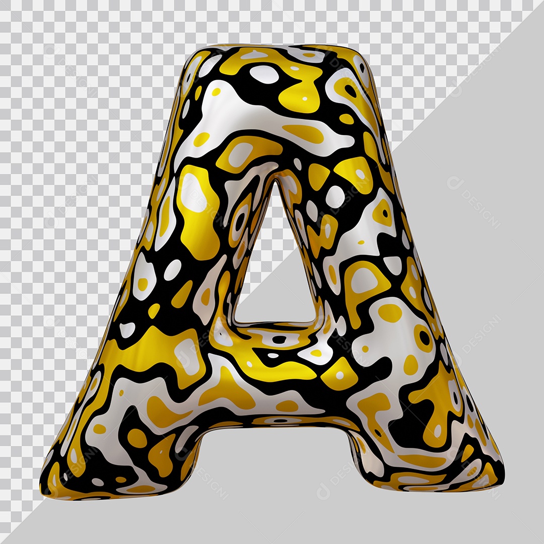Elemento 3D Para Composição Letra A Colorida PSD