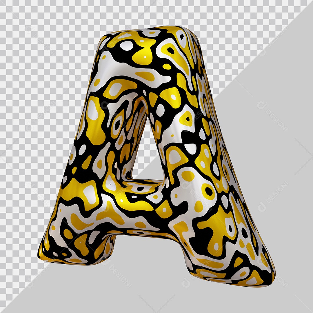 Elemento 3D Para Composição Letra A Colorida PSD