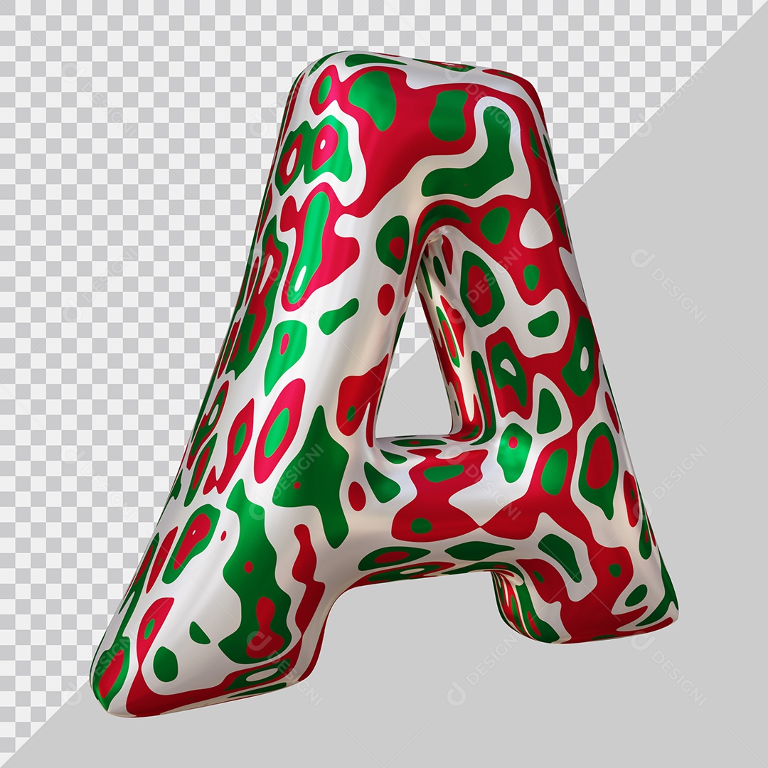 Elemento 3D Para Composição Letra A Colorida PSD