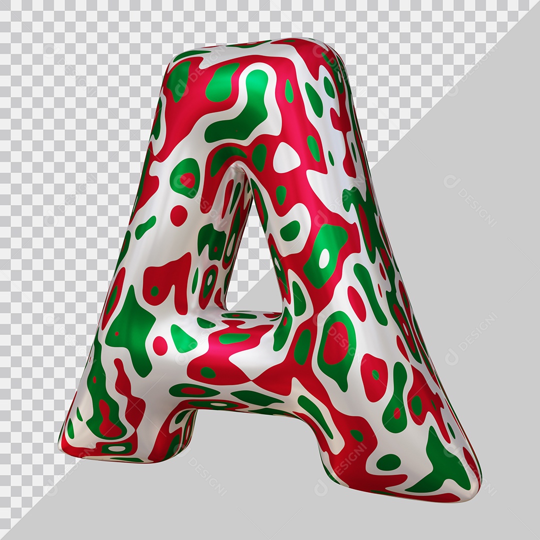 Elemento 3D Para Composição Letra A Colorida PSD