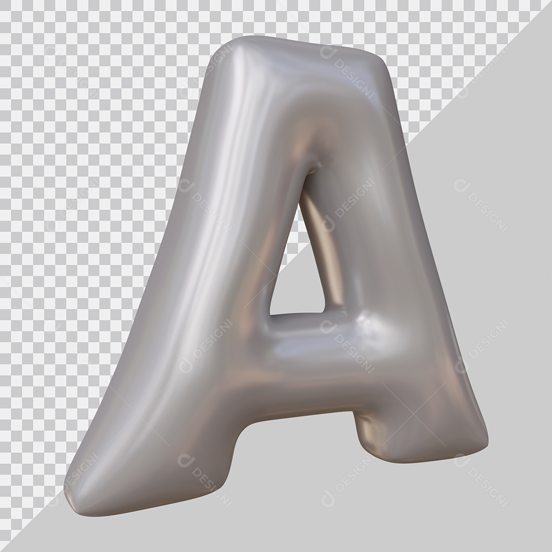 Elemento 3D Para Composição Letra A Prata PSD