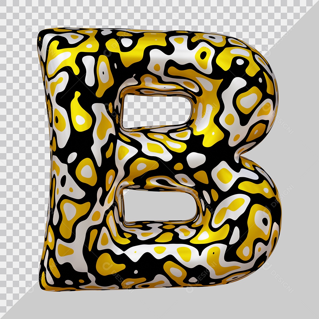 Elemento 3D Para Composição Letra B Colorida PSD