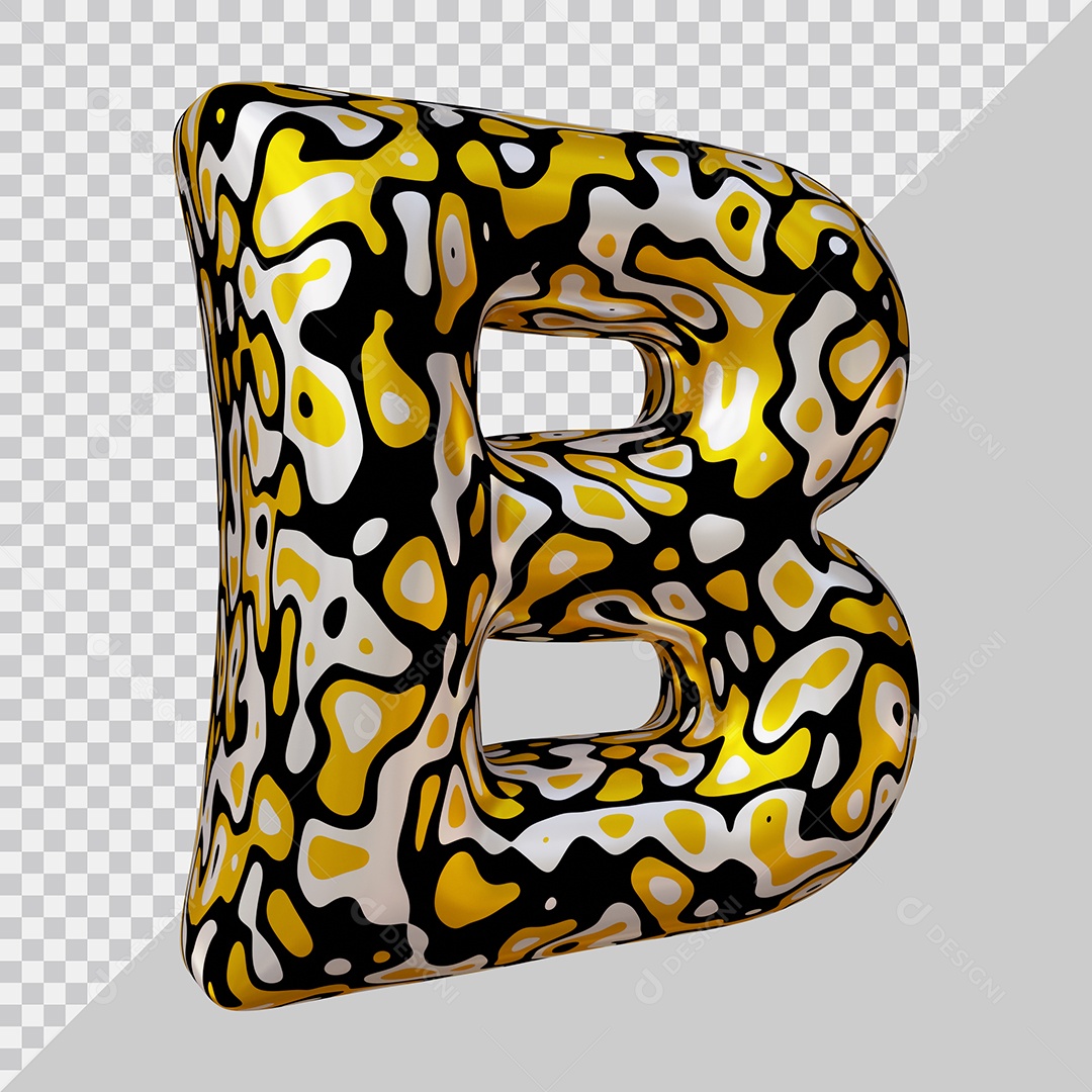 Elemento 3D Para Composição Letra B Colorida PSD