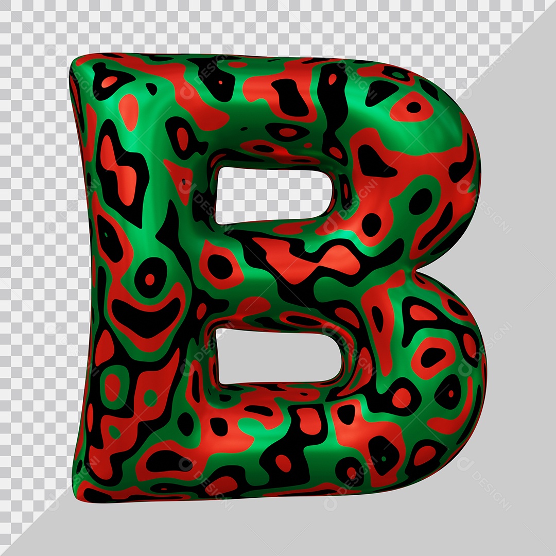 Elemento 3D Para Composição Letra B Colorida PSD