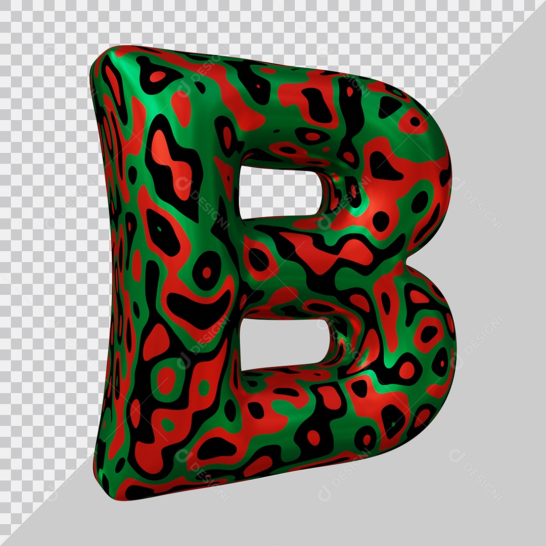 Elemento 3D Para Composição Letra B Colorida PSD
