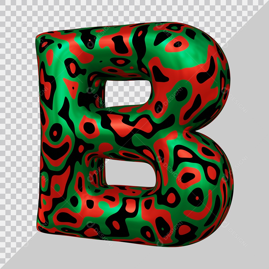 Elemento 3D Para Composição Letra B Colorida PSD