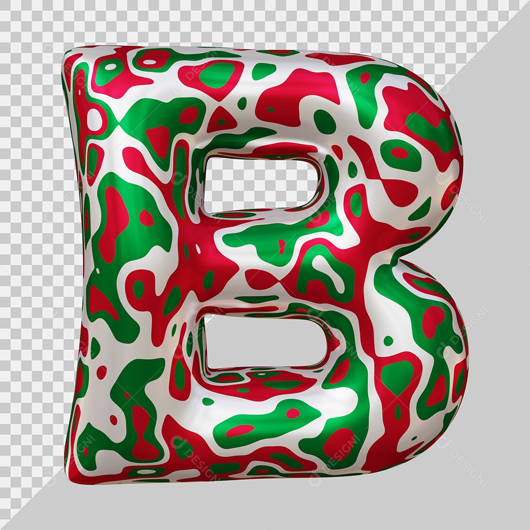 Elemento 3D Para Composição Letra B Colorida PSD