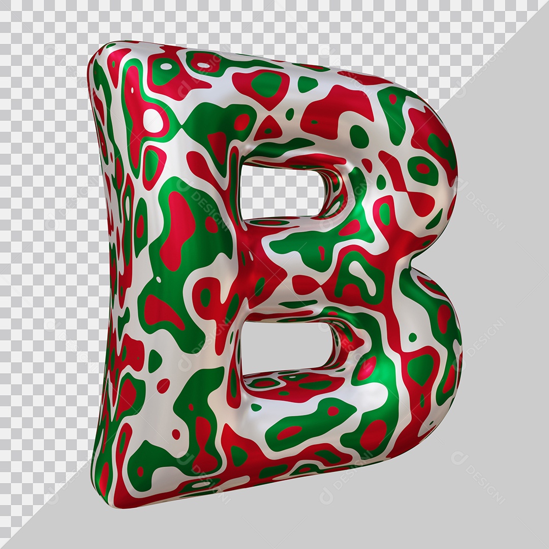 Elemento 3D Para Composição Letra B Colorida PSD