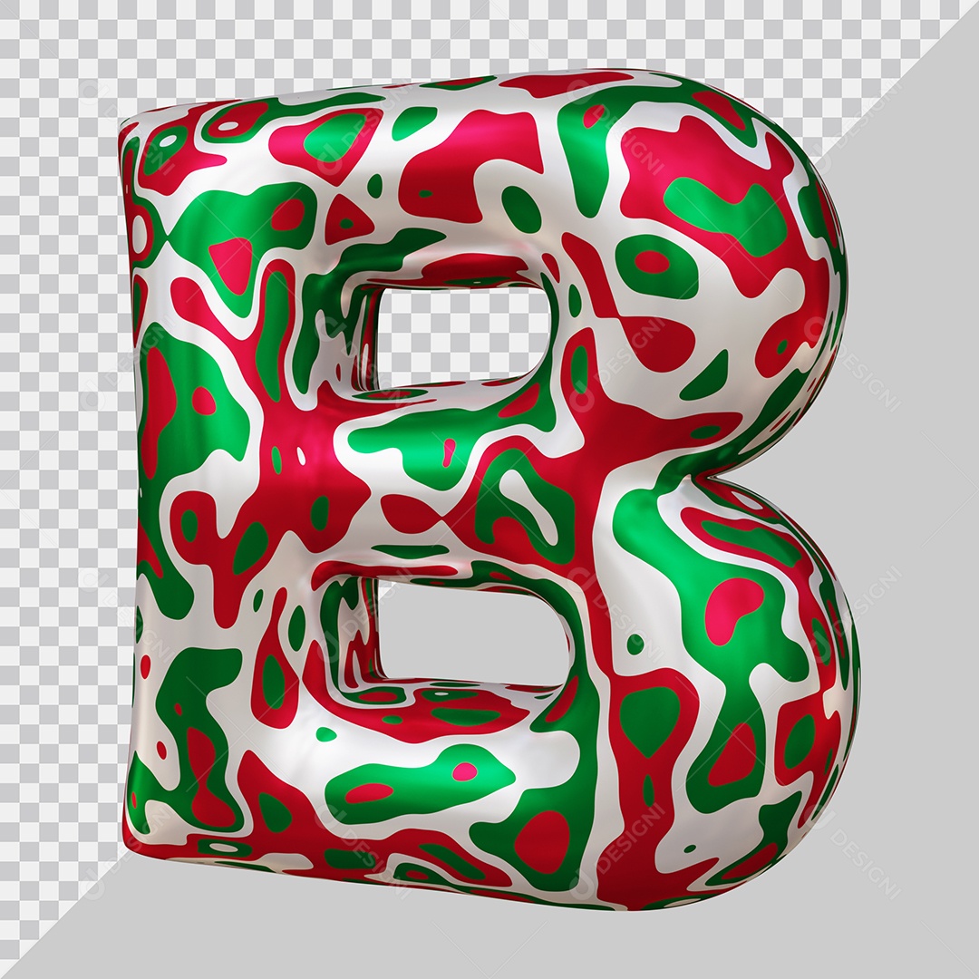 Elemento 3D Para Composição Letra B Colorida PSD